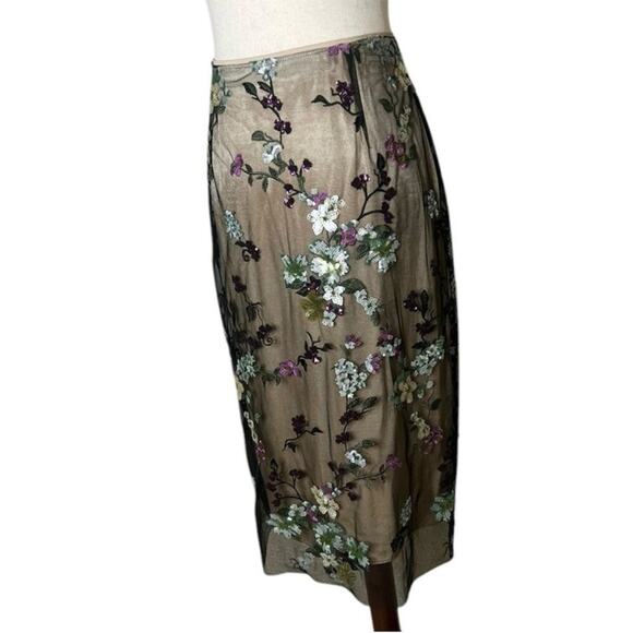 NWOT Vince Begonia Embroidered Flowered Sequin Skirt – Sz 4 - Picture 6 of 10